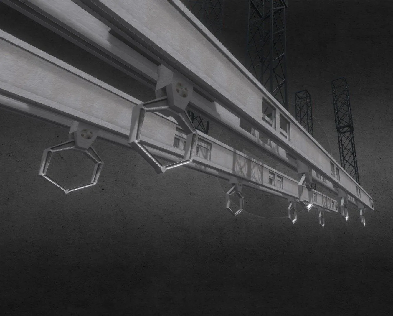 PBR Game 3D Models - Deathstar Hangar Tie Docking Clamps