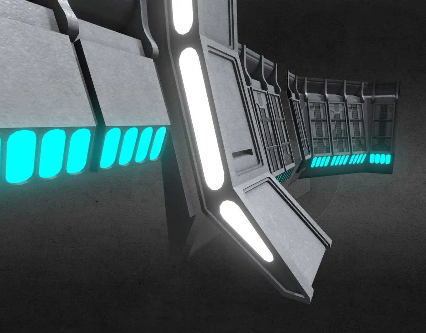 PBR Game 3D Models - Deathstar Hangar Wall Details