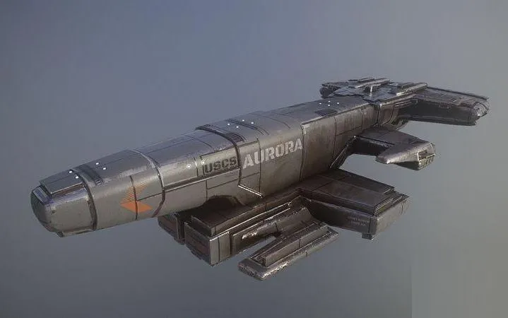 PBR Game 3D Models - Deep Space Freighter Aurora
