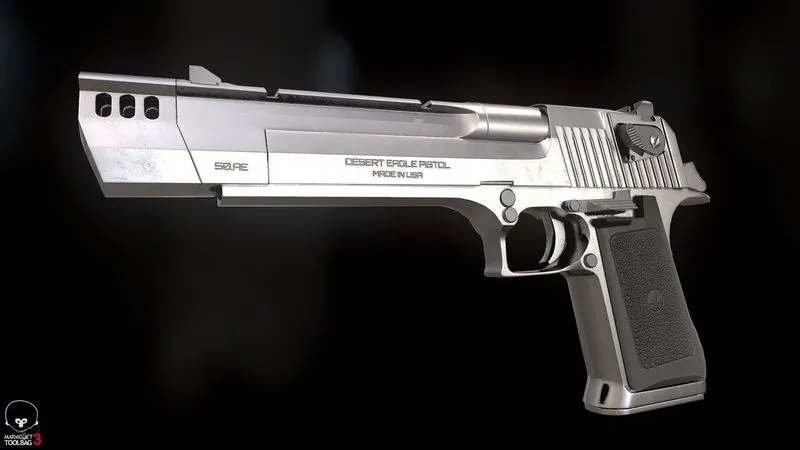 PBR Game 3D Models - Desert Eagle Chrome