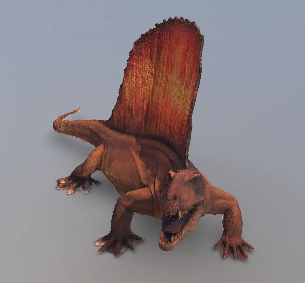 PBR Game 3D Models - Dimetrodon Dinosuar Photogrammetry