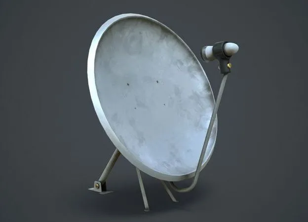 PBR Game 3D Models - Dish TV Antenna