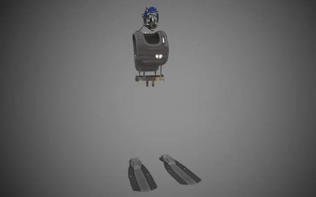 PBR Game 3D Models - Diving Equipment with Fins
