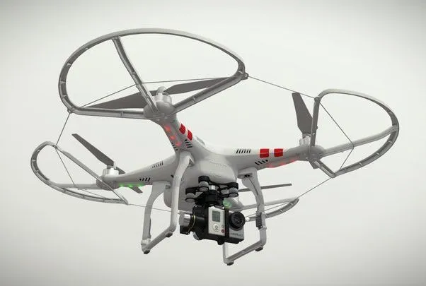 PBR Game 3D Models - DJI Phantom 2 Quadcopter Prop Guard Gopro HERO3