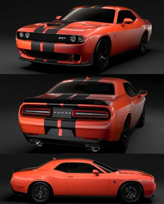 PBR Game 3D Models - Dodge Challenger SRT Hellcat Go Mang