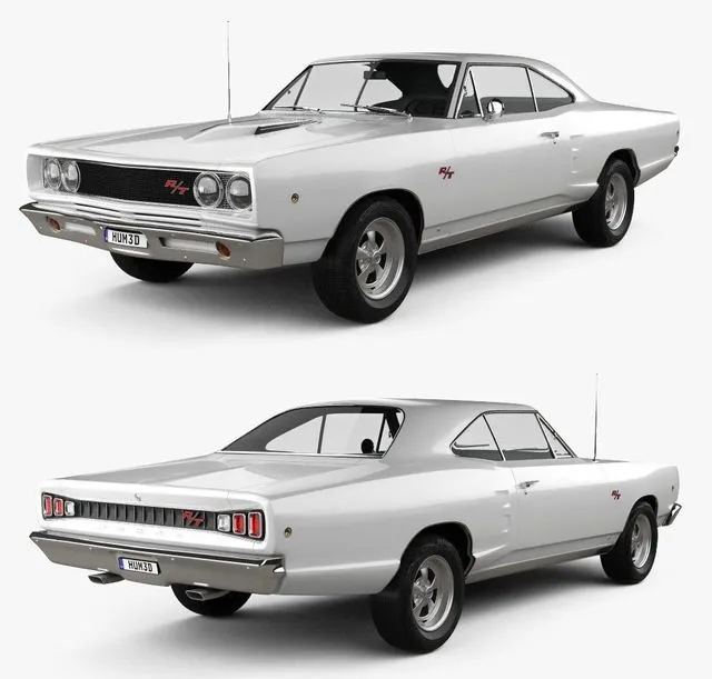 PBR Game 3D Models - Dodge Coronet RT Coupe 1968