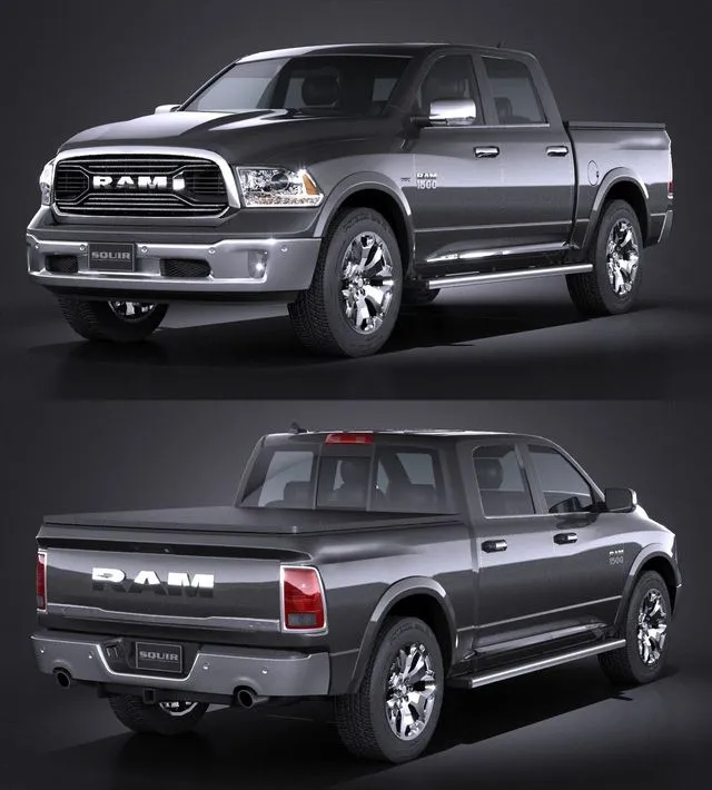 PBR Game 3D Models - Dodge RAM 1500 Laramie Limited 2015 VRAY