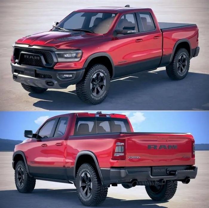 PBR Game 3D Models - Dodge RAM 1500 Rebel 2019