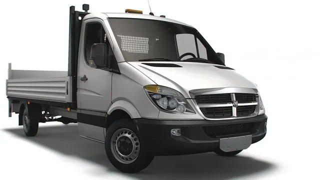 PBR Game 3D Models - Dodge Sprinter Dropside Tail Lift 2009