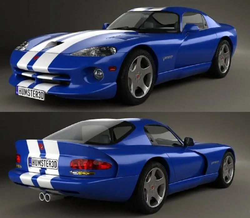 PBR Game 3D Models - Dodge Viper GTS 1998