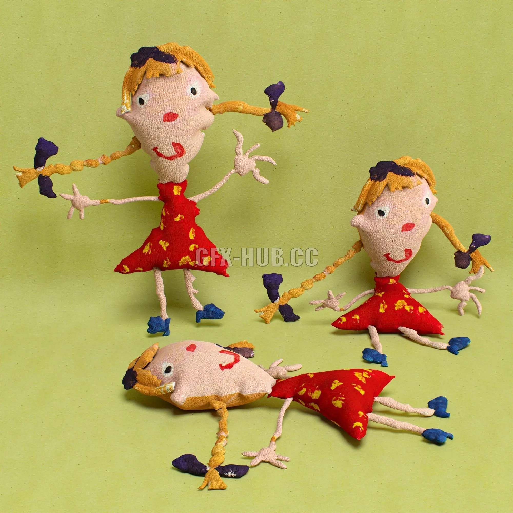 PBR Game 3D Models - Doll girl toy