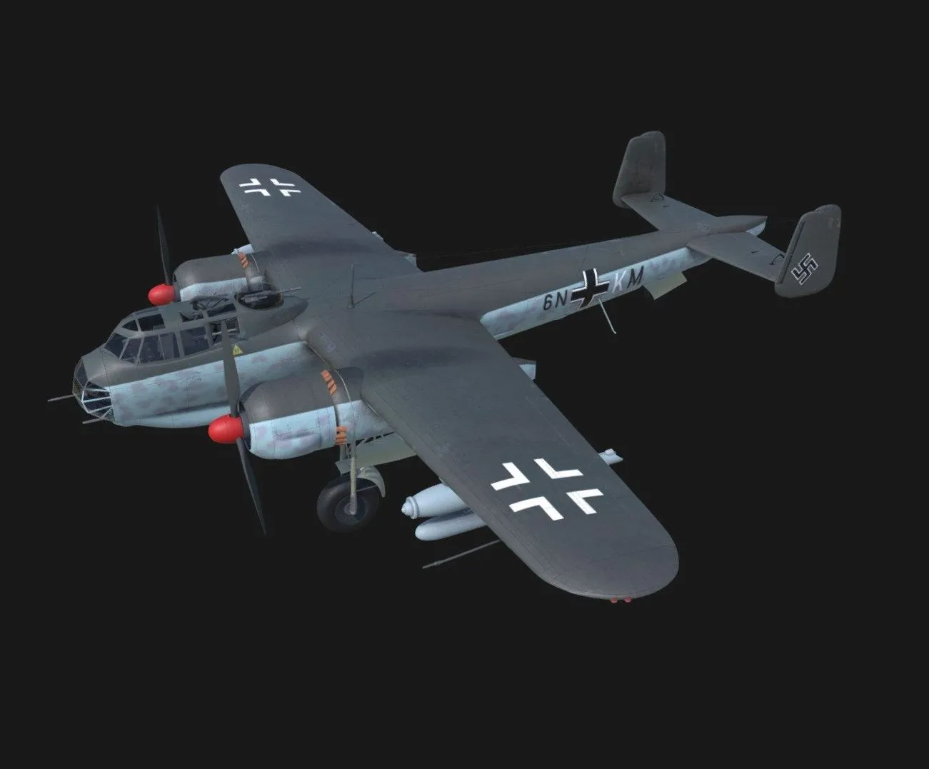 PBR Game 3D Models - Dornier Do 217 E5 Hs 293 Missiles