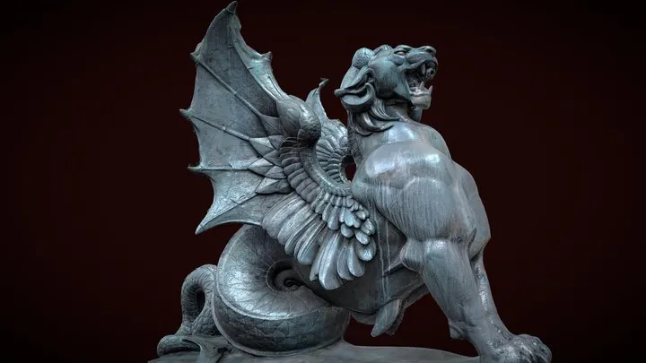 PBR Game 3D Models - Dragon Ailé   3 LOD