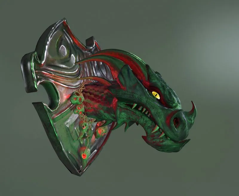 PBR Game 3D Models - Dragon head color