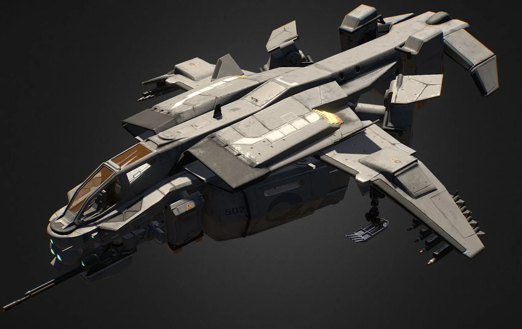 PBR Game 3D Models - Dropship