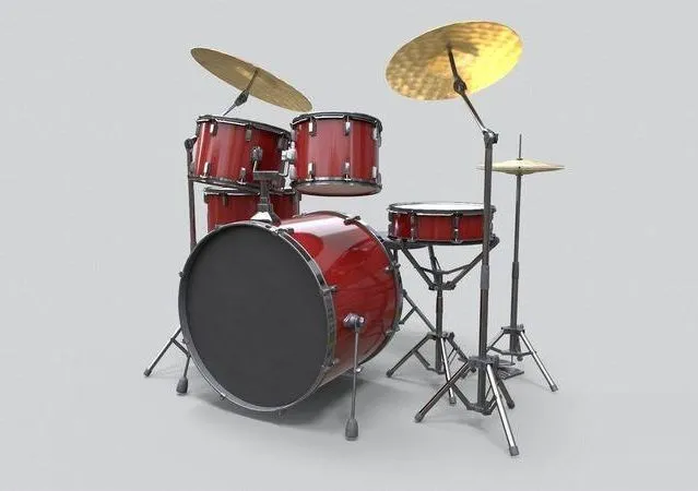 PBR Game 3D Models - Drum Kit Low-poly