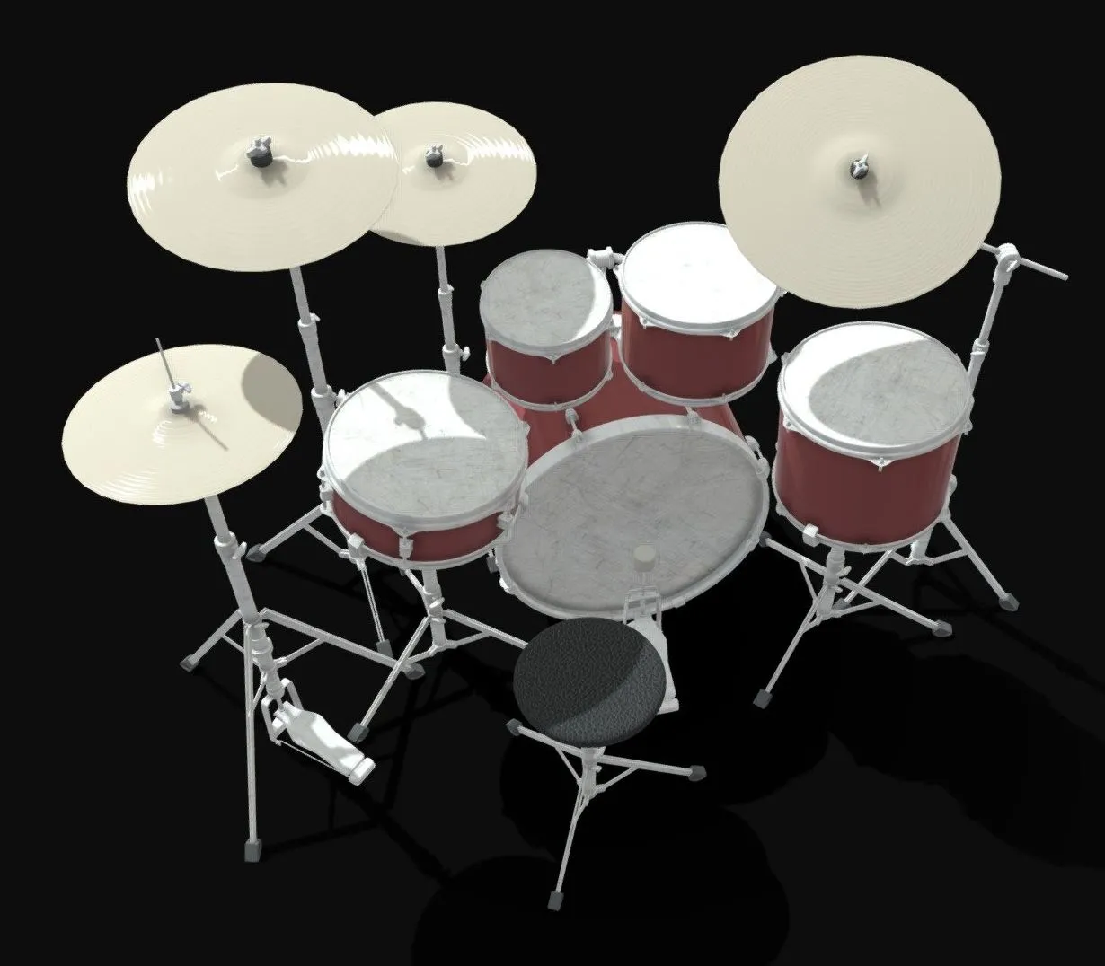 PBR Game 3D Models - Drum Kit