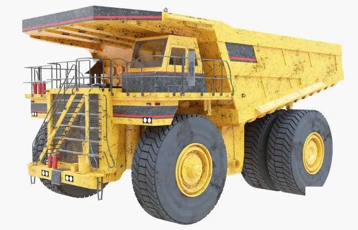 PBR Game 3D Models - Dump Haul Mining Truck – Proper High Poly With Cabin Interior