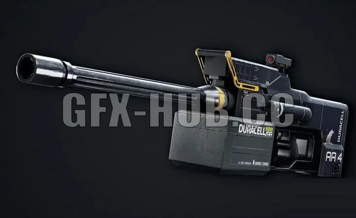 PBR Game 3D Models - Duracell Rifle