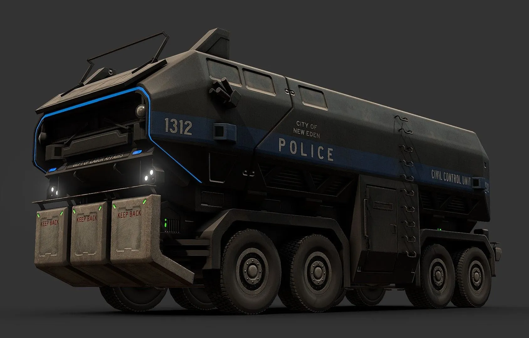 PBR Game 3D Models - Dystopian Heavy Truck