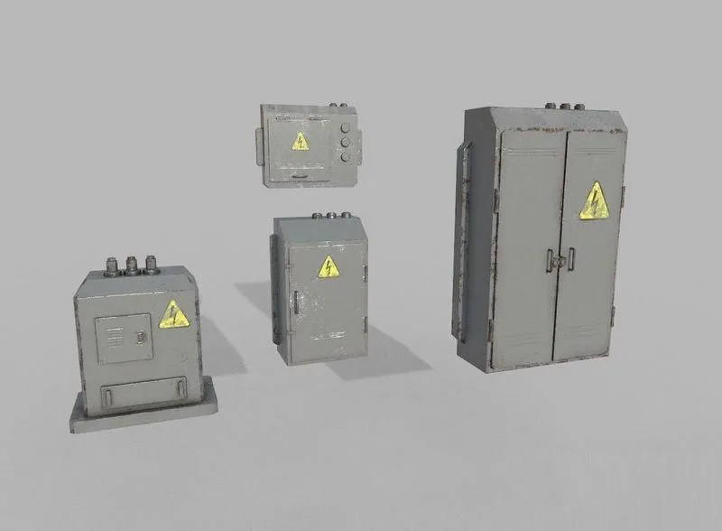 PBR Game 3D Models - Electric Boxes Collection