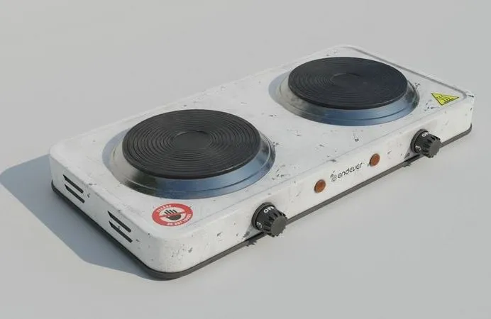 PBR Game 3D Models - Electric Stove Rusted