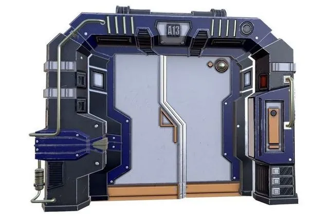 PBR Game 3D Models - Electronic gate electric door