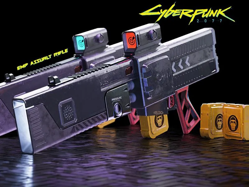 PBR Game 3D Models - EMP Assault Rifle