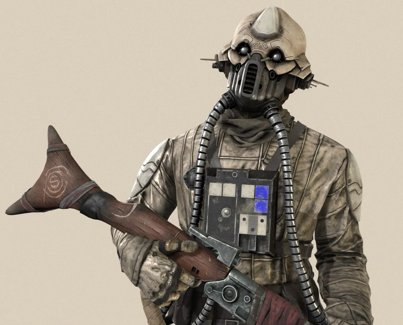 PBR Game 3D Models - Endrio Two Tubes Pose 2