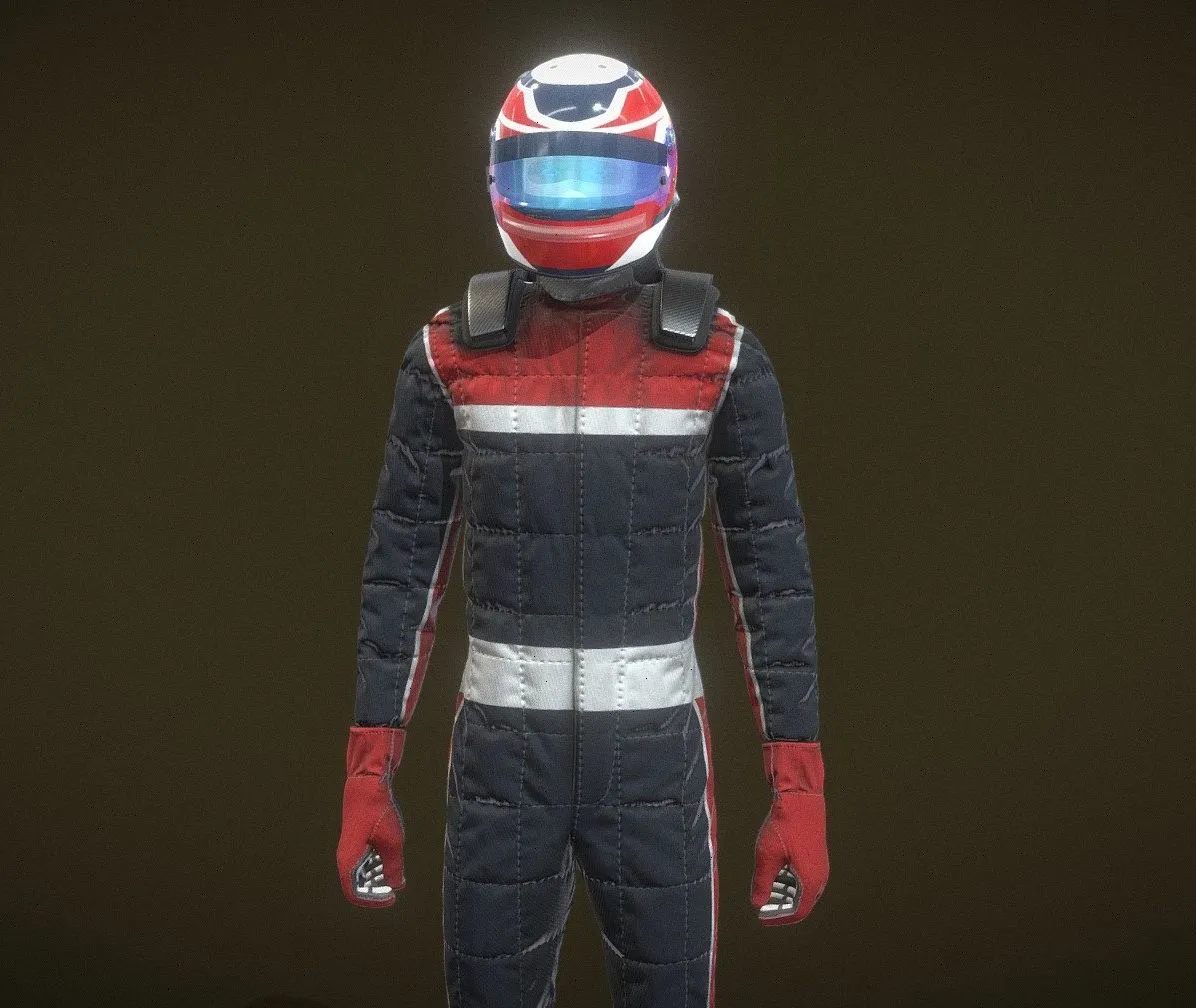 PBR Game 3D Models - F1 Driver Rigged