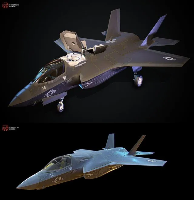 PBR Game 3D Models - F35 Low Poly