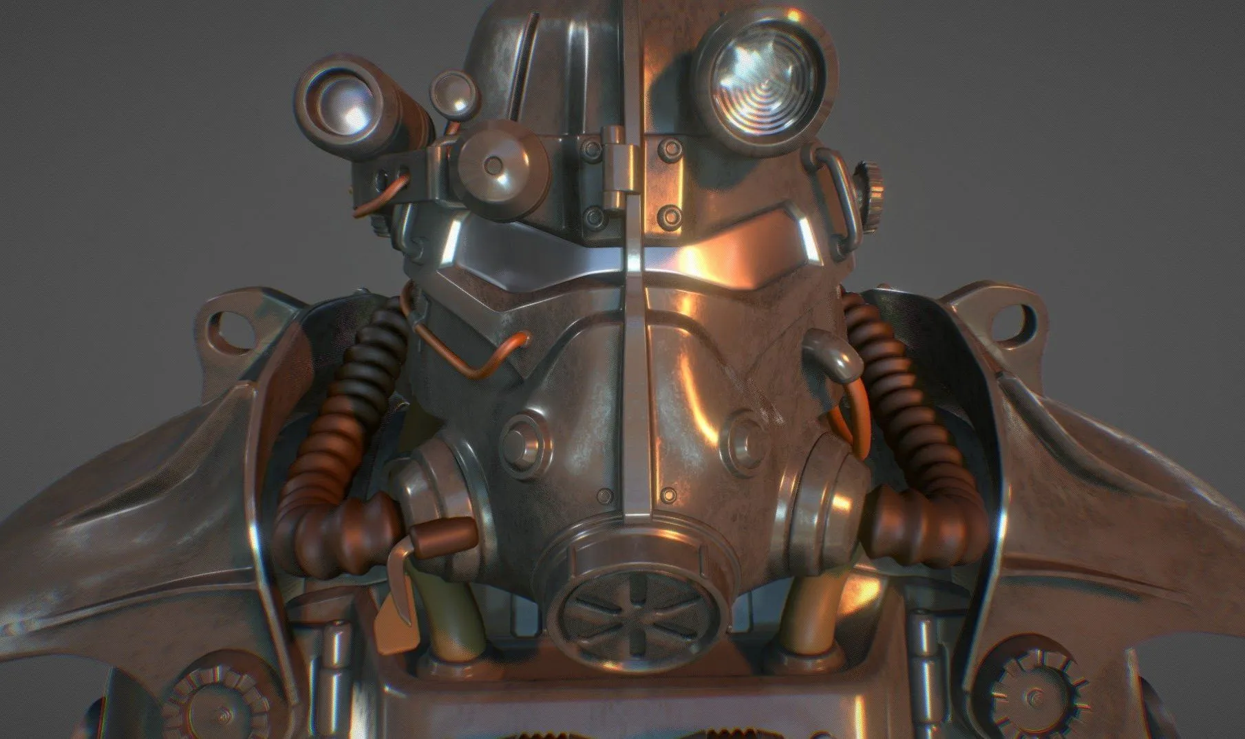PBR Game 3D Models - Fallout T 45D Power Armor For Cosplay