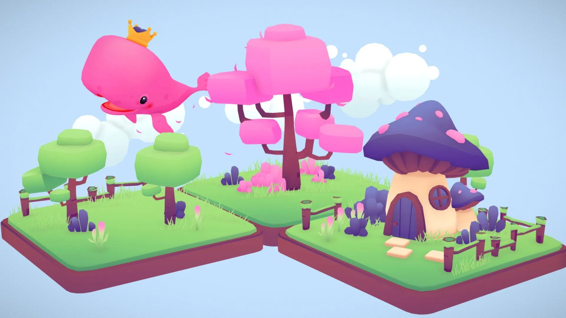 PBR Game 3D Models - Fantastic Environment Lowpoly