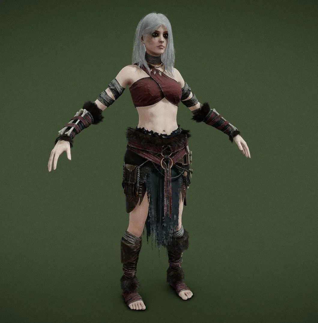 PBR Game 3D Models - Female Druid B