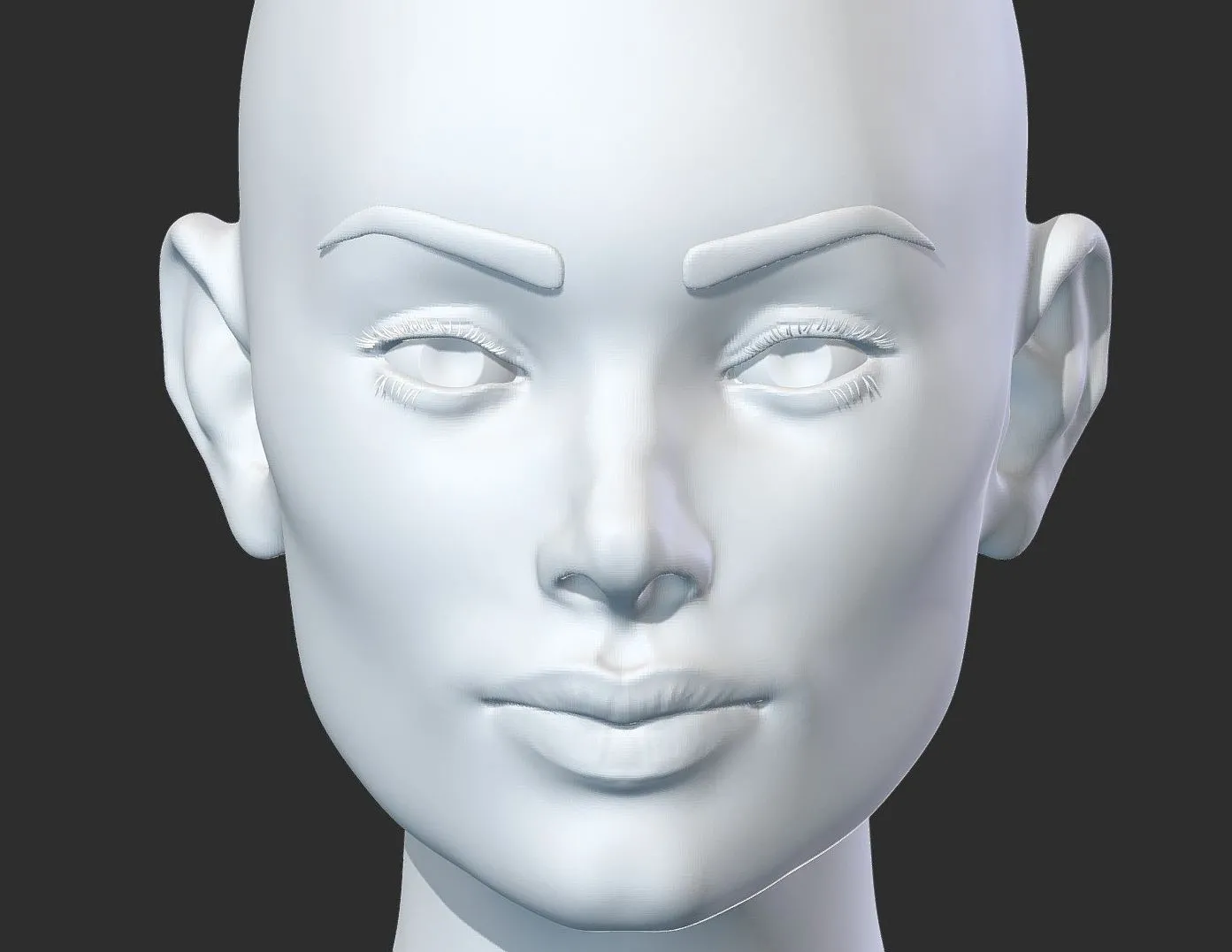 PBR Game 3D Models - Female Head 02
