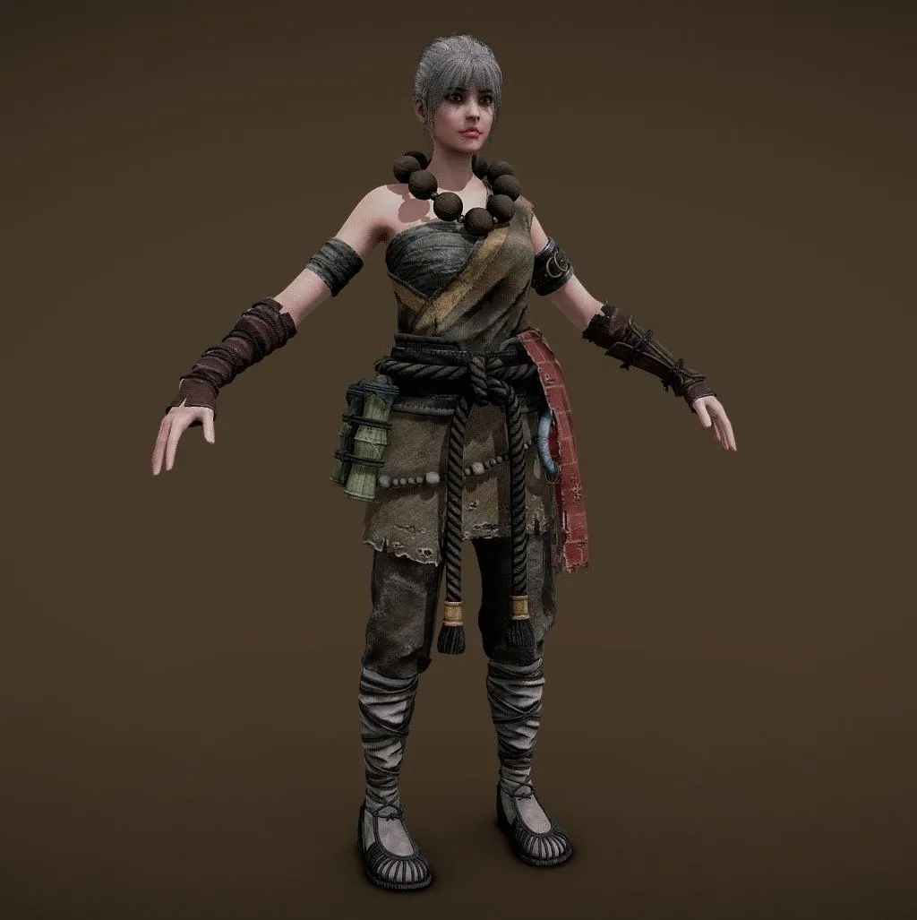 PBR Game 3D Models - Female Monk B