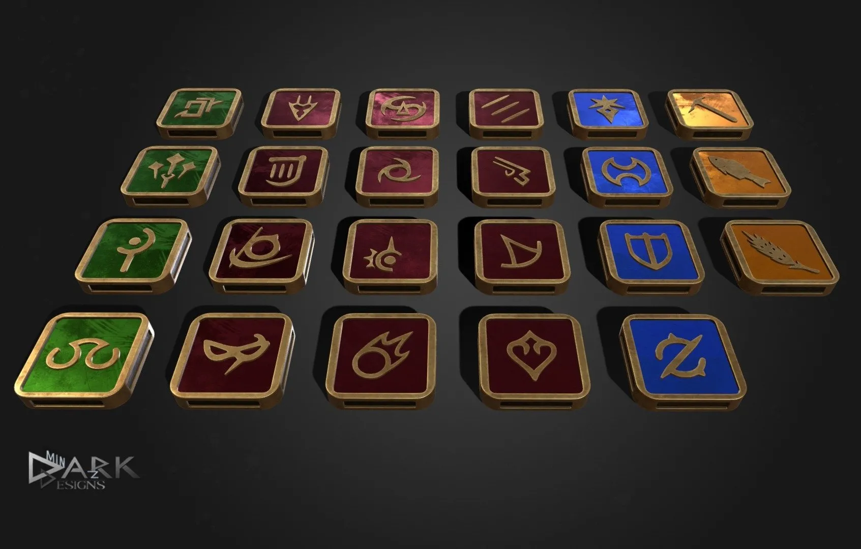 PBR Game 3D Models - Ff 14 Job Icons Endwalker Highpolyversion