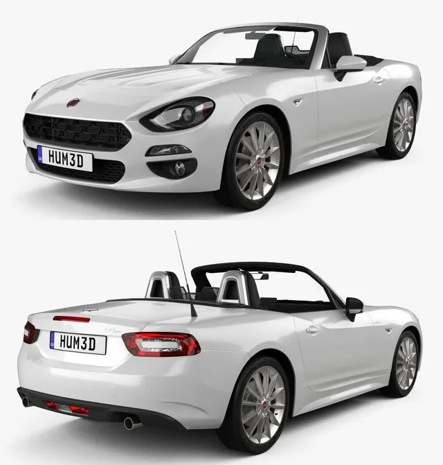 PBR Game 3D Models - Fiat 124 Spider 2017