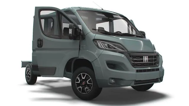 PBR Game 3D Models - Fiat Ducato Chassis Truck CrCab 3450WB HQInterior 2023