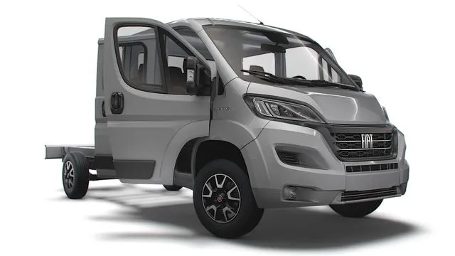 PBR Game 3D Models - Fiat Ducato Crew Cab Truck HQInterior 2023