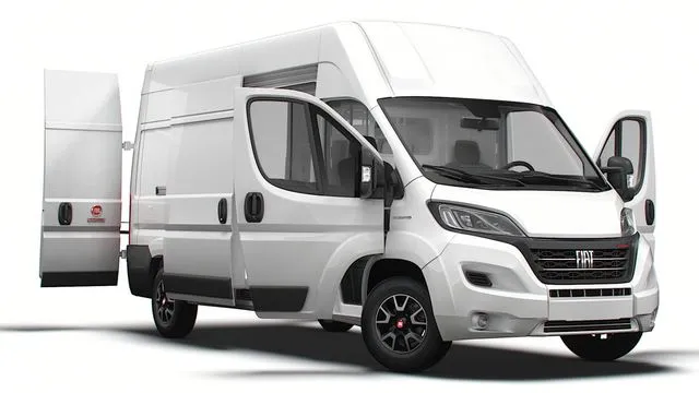 PBR Game 3D Models - Fiat Ducato Van L3H3 HQ Interior 2023
