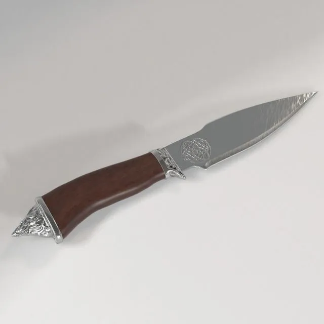 PBR Game 3D Models - Fighting Knife Silver