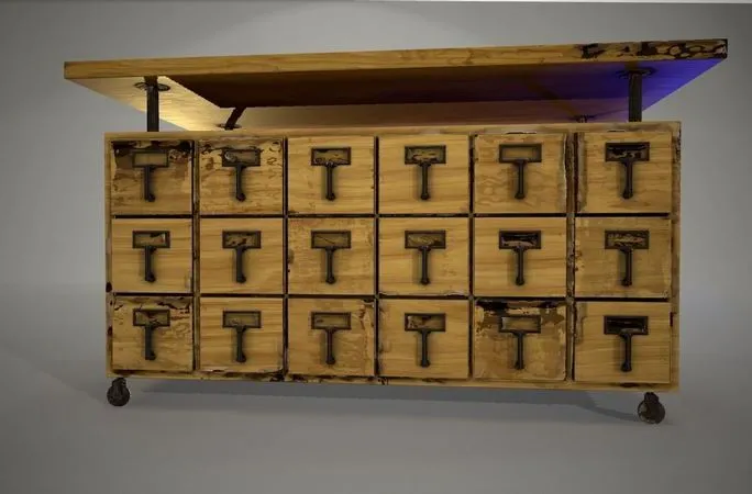 PBR Game 3D Models - Filing Cabinet