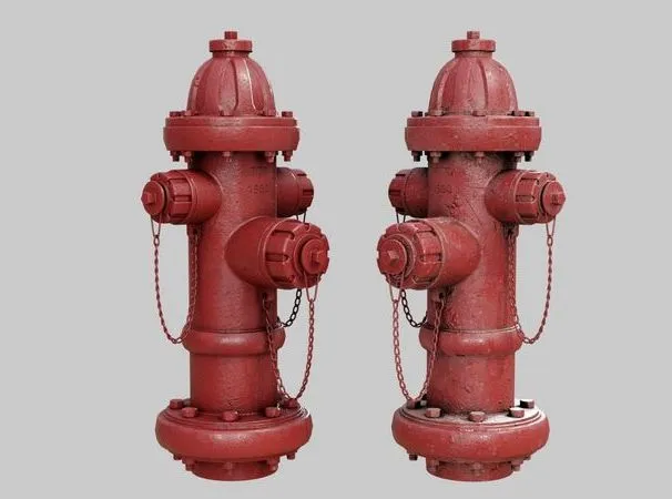 PBR Game 3D Models - Fire Hydrant Low Poly 1A