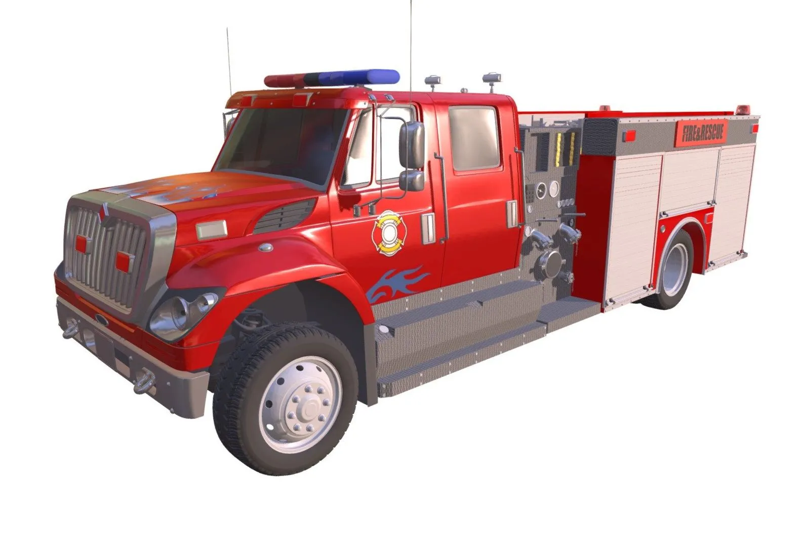 PBR Game 3D Models - Fire Truck