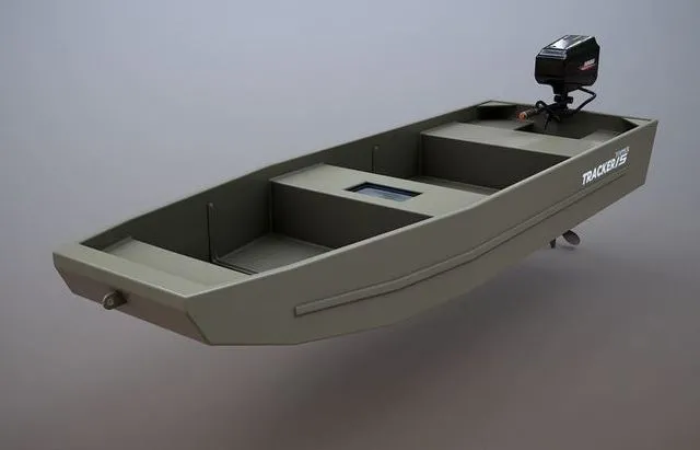 PBR Game 3D Models - Fishing Boat Tracker Topper 15 Jon Boat