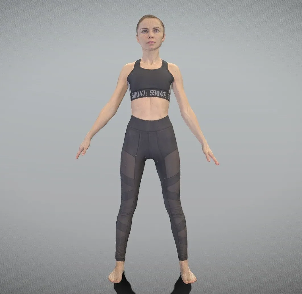 PBR Game 3D Models - Fitness Woman Ready For Animation 322