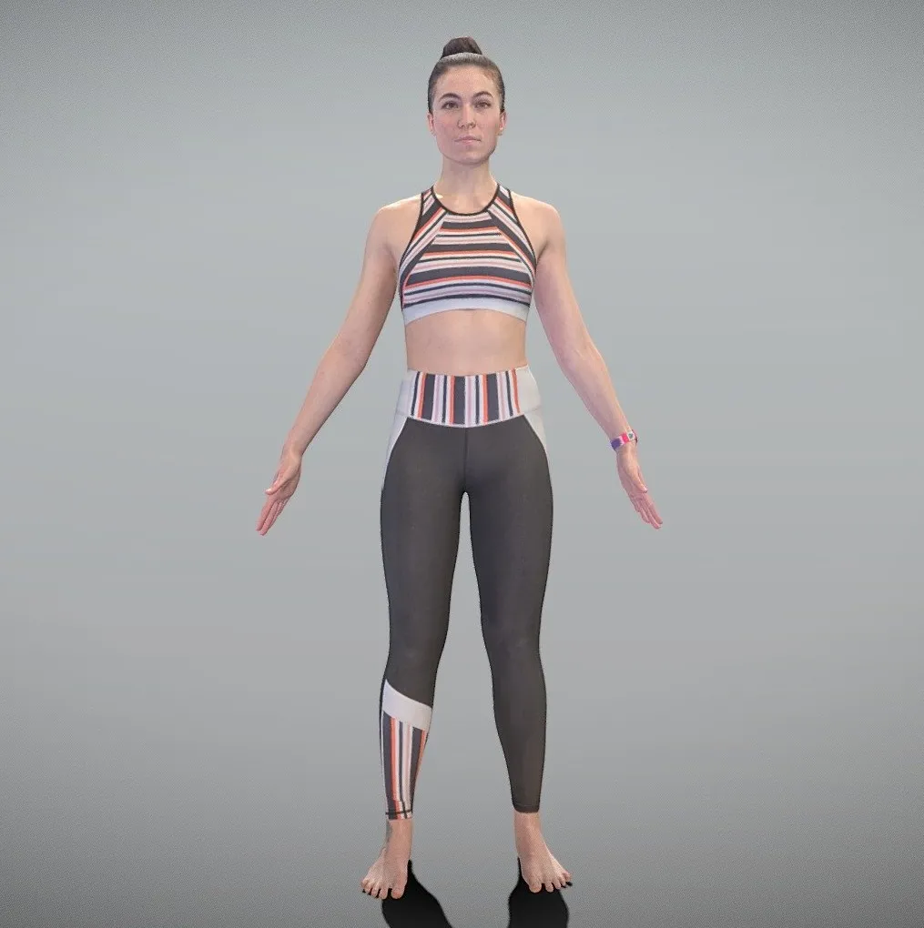 PBR Game 3D Models - Fitness Woman Ready For Animation 454