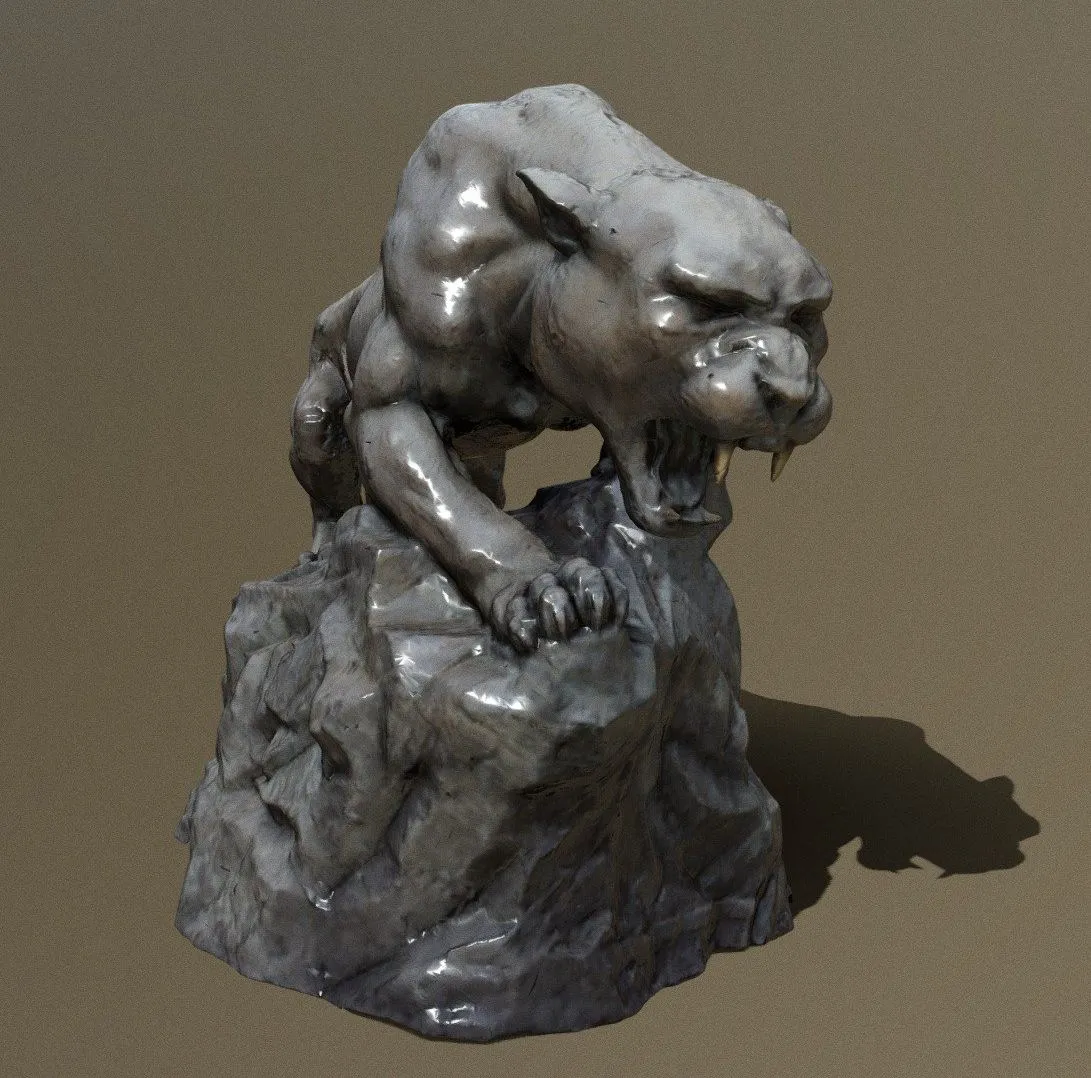 PBR Game 3D Models - Fiu Panther Statue