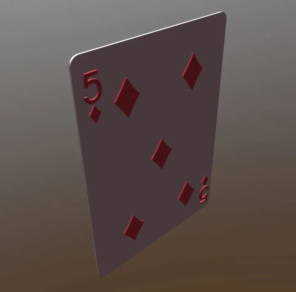 PBR Game 3D Models - Five Of Diamonds